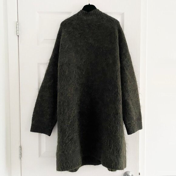 ACNE Wool/Mohair Long Cardigan in Green Olive, Size S/M - Picture 5 of 9